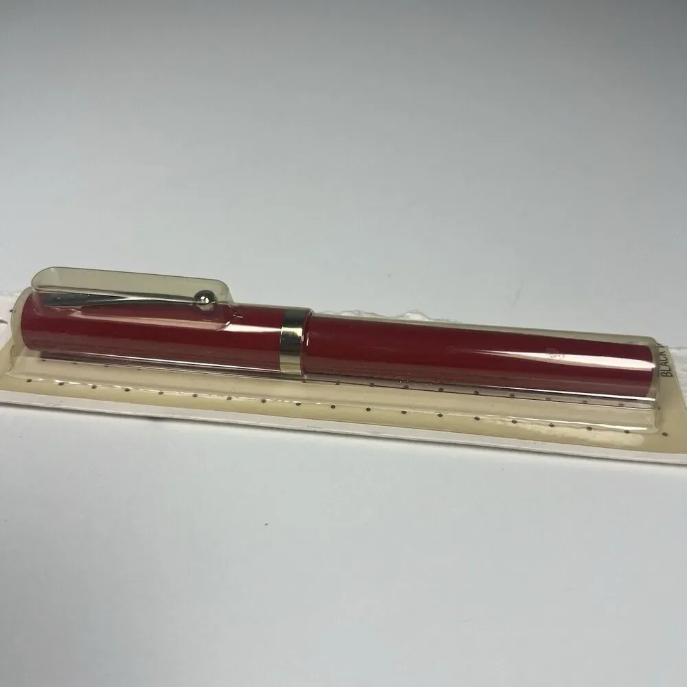 NEW Vintage Sheaffer Red No Nonsense Medium Ball Point Pen Black Ink - Read Disc